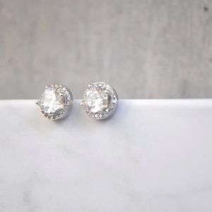 18k silver stud earrings